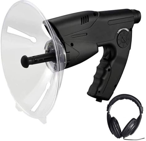 KEuLen Microfono Direzionale Parabolico, Kit di ascolto con Parabola, telescopio monoculare for l'ascolto degli Uccelli 8 x 20 mm, for l'ascolto a Lungo Raggio