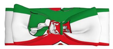 SSIULUS Haarband mit Schleife, Motiv: Flagge von Nordrhein-Westfalen, weiches Polyester-Haarband mit niedlichem Schleifen-Design, dehnbar und bequem