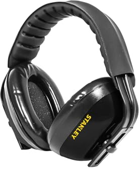 STANLEY SY345HC Gepolsterter Gehörschutz - Leichter Gehörschutz mit Schaumstoffgefüllten Ohrmuscheln, verstellbarem, gepolstertem Kopfband, 26 dB SNR - Komfortable Geräuschreduzierung für Arbeit