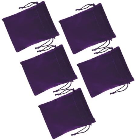 Anneome 5 Stück Kleine Violette Kordelzugbeutel aus Flanell Stabiles Elektronik Aufbewahrungs Täschchen für Kabel USB Powerbank Praktisches Reise Zubehör Vielseitige Organizer Taschen
