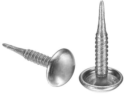 sourcing map 100 clavos de tapicería, tachuelas de tapicería de 6 x 13,5 mm, tachuelas de cabeza redonda, tachuelas decorativas para sofás, camas, proyectos de bricolaje, color plateado