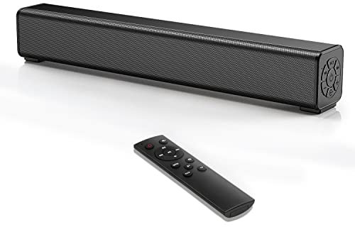 RSOEWXN PC Soundbar, Wired and Wireless Computer Speaker Home Theater Stereo Sound Bar for PC, Desktop, Laptop, Tablet, Smartphone [RCA, AUX], Black