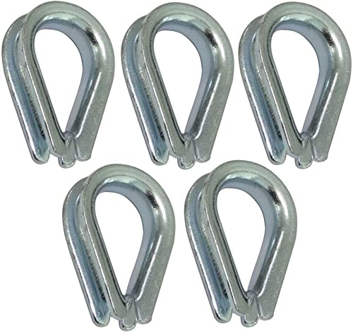 AERZETIX - C43522 - Juego de 5 guardacabos para cables cuerdas Ø5mm - en Acero galvanizado