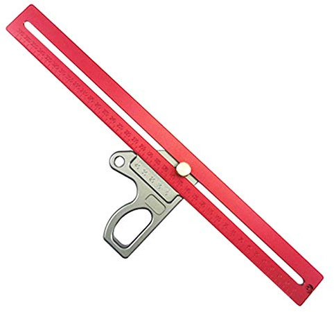 XIGAWAY 200/300/400mm Woodworking 45/90 Degree Scriber Ruler Height Gauge Measuring Tool (400mm)