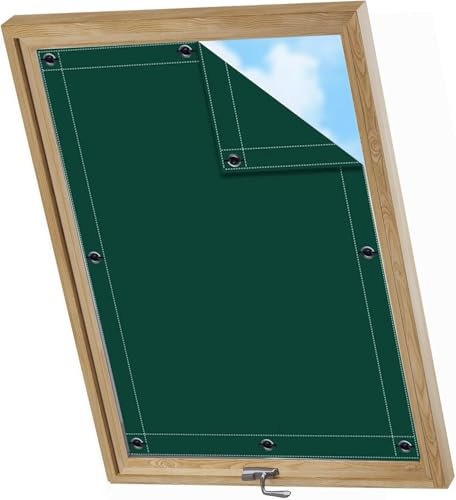 AIYOUVM Tenda Oscurante per Finestre da Tetto 140x90cm Poliestere, con Ventose, Tenda A Rullo Oscurante per Finestra Finestre Tetto per Tetti Termica -Verde