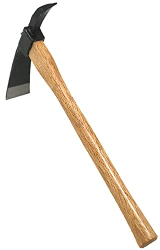 KAKURI Pick Axe for Digging 14-3/4 Garden Pick Mattock Hoe, Heavy Duty Japanese Hand Forged Steel, Pickaxe Tool for Digging, Weeding, Cultivating, Loosening Soil, Wood Handle, Made in Japan