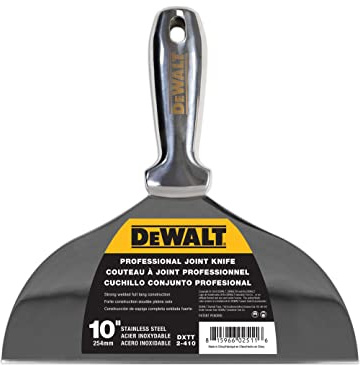 DeWalt - Coltello per giunzione/riempimento per cartongesso, in acciaio inox, 250 mm