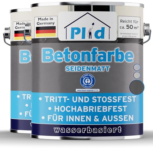 Plid® betongfärg inomhus och utomhus, frostsäker antracitgrå 5 l – flytande plastgolvbeläggning – betongfärg källargolv – golvfärg för källare, cement, murverk och trä – tillverkad i Tyskland