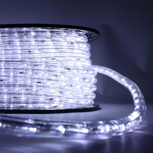 Luccika LED-Lichtschlauch, weiß, professionell, 50 Meter, zuschneidbar, mit Zubehör IP67, für den Innen- und Außenbereich