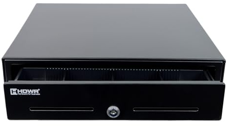 HDWR HD-KER41 Kassenschublade, 5 Scheinfächer und 8 Münzfächer, Stahl | Wirtschaftliche Geldlade mit ausziehbarem Münzfach, RJ12, für Einzelhandel und Gastronomie