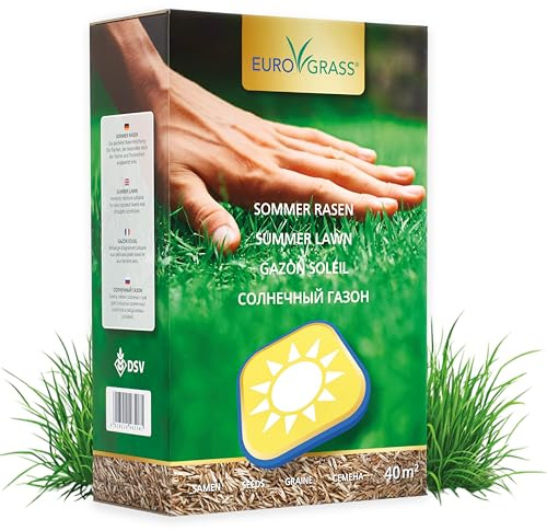 Premium Sommerrasen Rasensamen & Grassamen | Schnellkeimende Rasensamen für Hitzebeständigen, Dürreresistenten Rasen | Nachsaat für Sonnige, Trockene Standorte | 1 kg für 40 m²