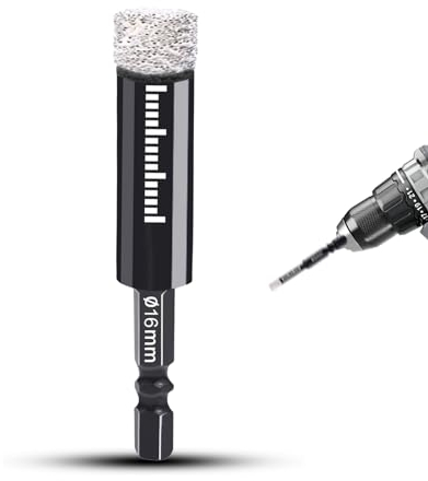 Punte Diamantate 16mm Punte per Piastrelle Punta per Secco Trapano Diamantata per Trapano per Ceramica Granito Vetro Porcellana Piastrelle Smerigliatrici Angolari Codolo Esagonale