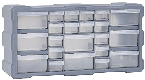 Tidyard Multi-Schubladen-Organizer mit 64 Schubladen Sortierkasten Sortimentskasten Sortimentskoffer Sortimentsbox 49x16x25,5 cm