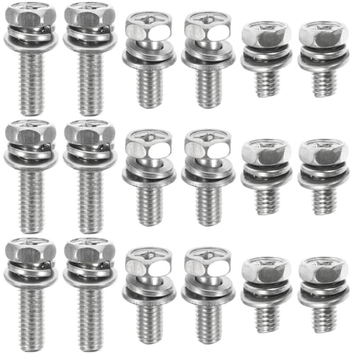 18 StüCk Edelstahl Schrauben Und Muttern Set, Batterie Terminal Schrauben, 12mm/16mm/20mm, KorrosionsbestäNdig FüR Heimwerkerprojekte