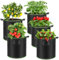 Enbagold Pflanzsack 5 Stück 30L Pflanzsäcke für Tomaten, Pflanzsack aus Vliesstoff, Garten Gewächshaus Pflanzbeutel Pflanztopf, Pflanztasche mit Griffe für Kartoffeln, Tomaten, Erdbeeren