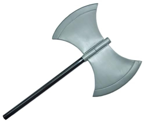 Hacha doble medieval de 41 cm para disfraz de verdugo | plástico
