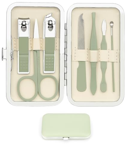 Set Manicure,Kit Manicure,Kit Manicure Professionale,Set Tagliaunghie,Set Manicure Professionale,Manicure,Tagliaunghie Da 7 Pezzi Per Manicure E Pedicure Setnagelschere Verde,Manicure Set Donna