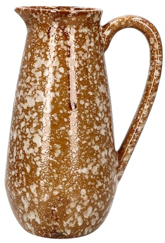 MamboCat Zandra Ocker Krug 750 ml I (LxBxH) 14x10x20,2cm I Porzellan I Wein-Kanne, Milch-Kännchen, Sahne-Krug I Alternativ für Apfelwein, Essig & Öl, Sauce, heiße Schokolade, etc.