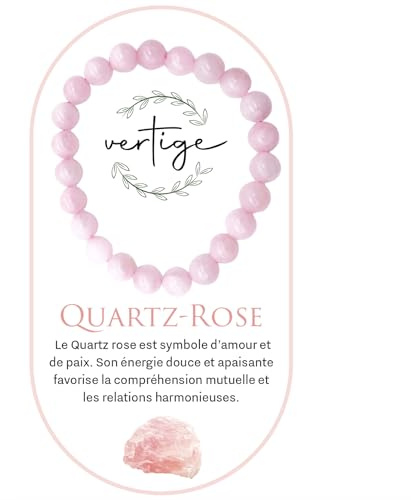 VERTIGE Bracelet de lithothérapie Pierres Naturelles Minérales, Source de bien être et Physique, Apporte TRANQUILLITÉ et LUCIDITÉ, Aide à canaliser son STRESS, Femme/Homme