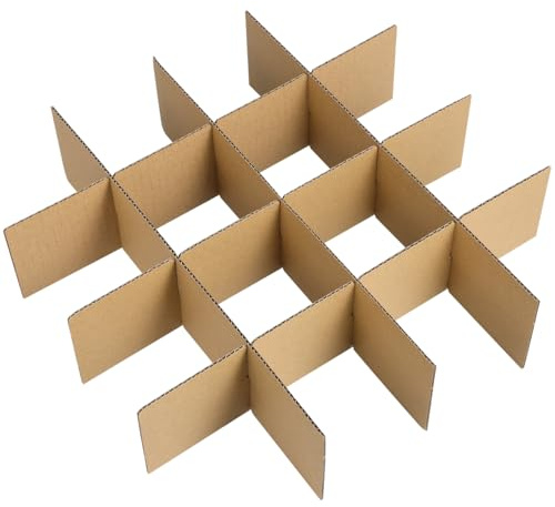 SEWACC Lot de 6 boîtes en carton pour protection du verre et de la vaisselle, matériau en papier de séparation, convient aux compartiments de 16,5 x 16,5 x 8,9 cm pour une expédition et un