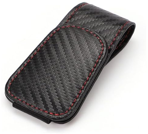 Brillenhalter Auto für Puma ST Line MK2 2020-2022, Magnetische Leder Sonnenbrillenhalter Sonnenblenden Brillenaufhänger Clip Innendekorationszubehör,F/Carbon Fiber Black