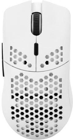 KIMISS HXSJT66 Wireless Hollow Computer Games Mouse with 2.4GHz Technology and RGB Backlight, Ergonomically Designed PC Mice for Laptop, Adjustable DPI Levels - White (White)