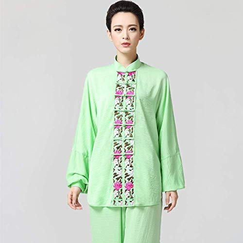 SUNMME Damen-Tai-Chi-Uniform, traditionelle chinesische Tai-Chi-Uniform mit Langarm-Stickerei – für Kampfsportarten Kung Fu, Purple-S