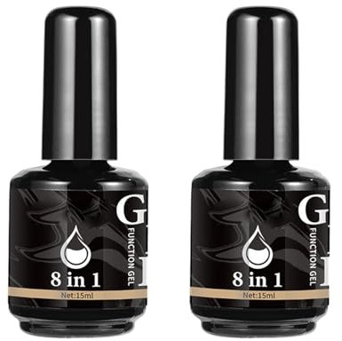 Katyjun 2x15 ML Gel Kleber Nägel UV, 8 in 1 Nagelkleber, Nail Glue Brauchen Ausharten Unter UV Nagellampe