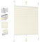 Sekey Plissee Klemmfix ohne Bohren 85x120cm Faltrollo Plisseerollo Jalousie für Tür & Fenster Blickdicht Sichtschutz Sonnenschutz Fertifplissee Rollo 85 cm breit Beige