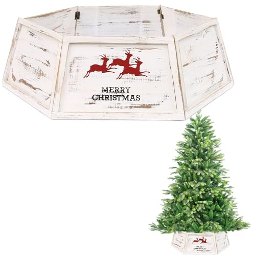 Base per albero di Natale, 80 cm, pieghevole, in legno, per albero di Natale