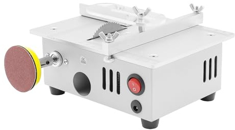 Mini sega circolare da tavolo, sega circolare da tavolo con dischi abrasivi, motore 96 W 775, sette impostazioni di velocità, accessori