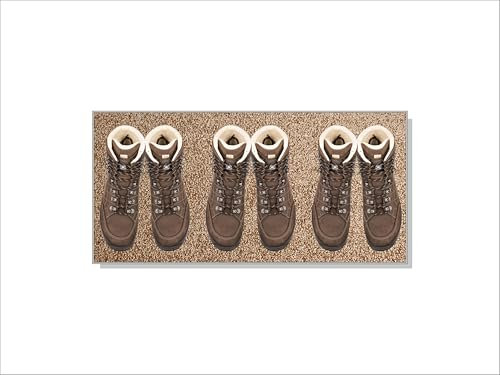 Keilbach Designprodukte – Edelstahl Schuhwanne Perfetto – 77 x 37 cm - 7 Farben – hochwertiger Schuhabstreifer – rutschfest, waschbar, dicht gewoben, Gute Schmutz- und Feuchtigkeitsaufnahme (Sand)