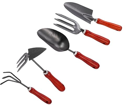 KITANDOVE Ensemble D'outils De Jardinage 5pcs De Jardin Et Râteaux Pratiques Outils De Jardinage Et Portables pour Planter des Fleurs Légumes Ergonomique Et Facile à Utiliser