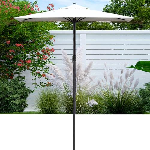 AGKANVCVNT Parasol De Balcon Rectangulaire De 200/250cm Demi Parasol De Jardin Exterieur, Polyester, Demi-Parasol De Terrasse pour Patio, Porche, Fenêtre(White,6.5 * 3ft)