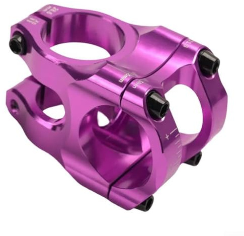 Qualoramall Potence de guidon de vélo en alliage d'aluminium CNC ultra léger pour VTT, vélos de route, 31,8 x 35 mm (violet)