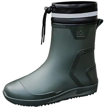 Stivali Pioggia Uomo Invernali Comode Stivali Da Giardino Media Altezza Eleganti Antiscivolo Stivaletti Antipioggia Scarpe Gomma In Pvc Trekking Tronchetti Impermeabili Giardinaggio Stivaletto Galosce