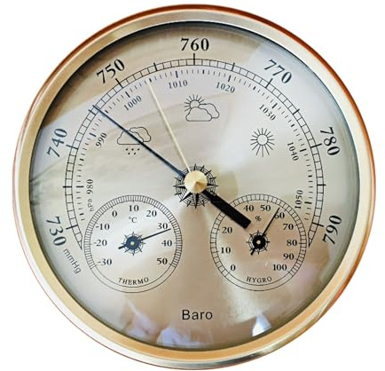 3 I 1 barometer termometer hygrometer, analog för lufttryck, temperatur och fuktighetsmätning