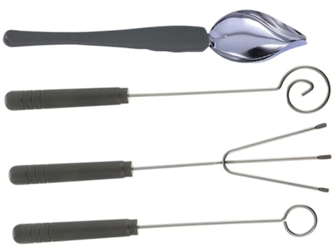 Toyvian Utensilios para Fondue de Chocolate y Repostería de Acero Inoxidable con Cucharas y Tenedores para Decoración y Servicio Apto para Cocina y Eventos