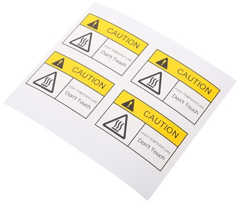 NUOBESTY 4 Adesivi di Avvertimento per Alte Temperature 60X40 MM Etichette di Sicurezza in PVC Resistenti Segnali di Attenzione per Superfici Calde Adesivi per Macchinari Industriali e