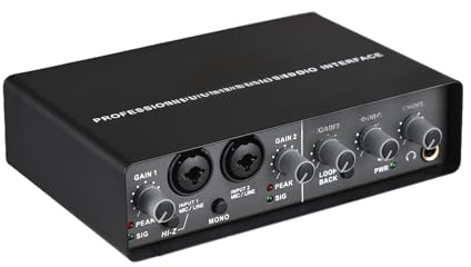 Interfaz USB profesional con 48 V Phantom Power LoopBack 0 latencia Plug and Play tarjeta de sonido externa para estudios de transmisión en vivo