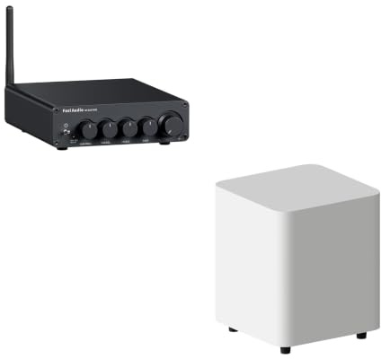 Fosi Audio BT30D Pro Mini Amplificador Bluetooth HiFi+Fosi Audio SW10 Subwoofer Activo de 10 y 500 W con Amplificador Integrado