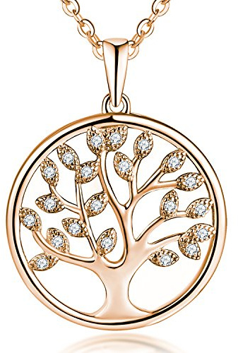 JO WISDOM Halskette Baum Des Lebens,kette anhaenger silber 925 baum des lebens Anhänger Halskette,Damen Schmuck,kette: 45-50CM