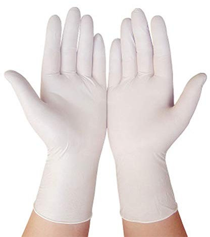 SHOUPI 100 Piezas Guantes Desechables Guantes médicos de látex Sello Duradero y de Alta Elasticidad lavavajillas Cocina Trabajo Caucho jardín Universal para Mano Izquierda y Derecha, Blanco, S