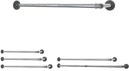 Natural Goods Berlin 1x Eckgarderobe Pipe GARD Corner | Temperguss Kleiderstange Decke Vintage Kleiderständer L-Form Wandmontage Kleiderschrank | Wasserrohre Fitting | DIY (B75 x T30cm, Industrial)