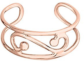 Marlogendo Wunderschöner 14 Karat Rotgold vergoldeter 925 Sterling Silber Scroll breiter Midi Ring verstellbarer Draht Wirbel-Zehenring
