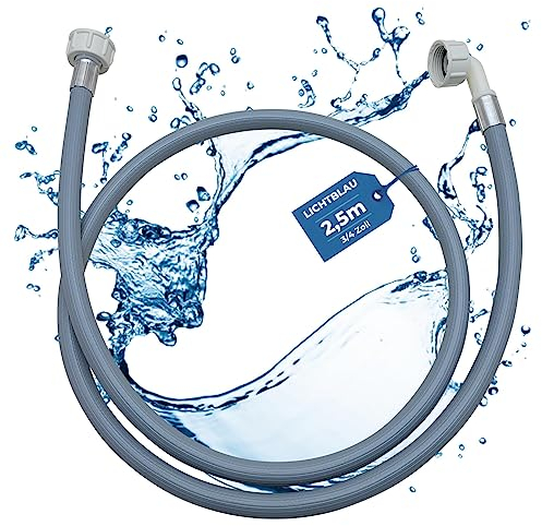 LICHTBLAU Manguera de entrada lavadora lavavajillas 2955 tamaño conexión 2,5m I 3/4 pulgadas en ángulo/recto junta incluida I tubo entrada de agua aplicación versátil independiente de fabricante
