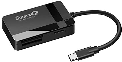 SmartQ C368 USB-C 3.0 Multi-Card Reader, Plug N Play, Apple & Windows Compatible, Powered by USB, Supports CF/SD/SDHC/SCXC/MMC/Micro SD/MS Duo/MS Pro