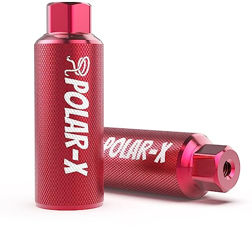Volo Polar-X Bike Pegs BMX Zubehör 3/8 Zoll Solid Achsen Hintere Vordere Fußraste Straße Stunt Aluminiumlegierung Anti-Rutsch Leichtes Fahrrad Kinder Radfahren Roller (Rot)