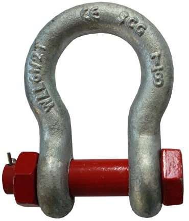 Hochfeste Omega-Schäkel 3,25 t geschweift mit Sicherheitsbolzen – robuster Safety-Schäkel als Anschlagmittel für Krane, Seile und Ketten