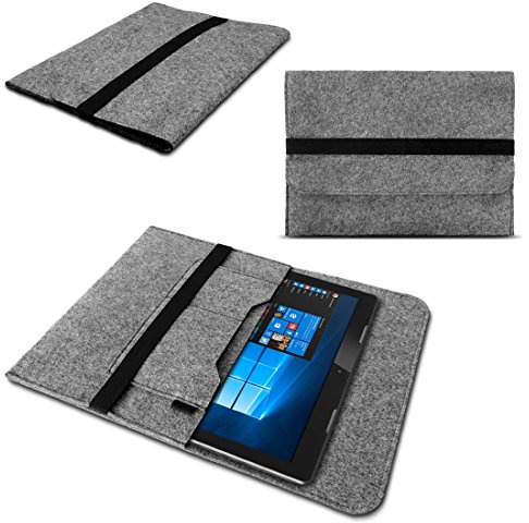 NAmobile Tablet Tasche kompatibel für Lenovo Tab P12 12.7 Zoll Grau Dunkelgrau Sleeve Hülle Filz Cover Schutzhülle, Farbe:Grau